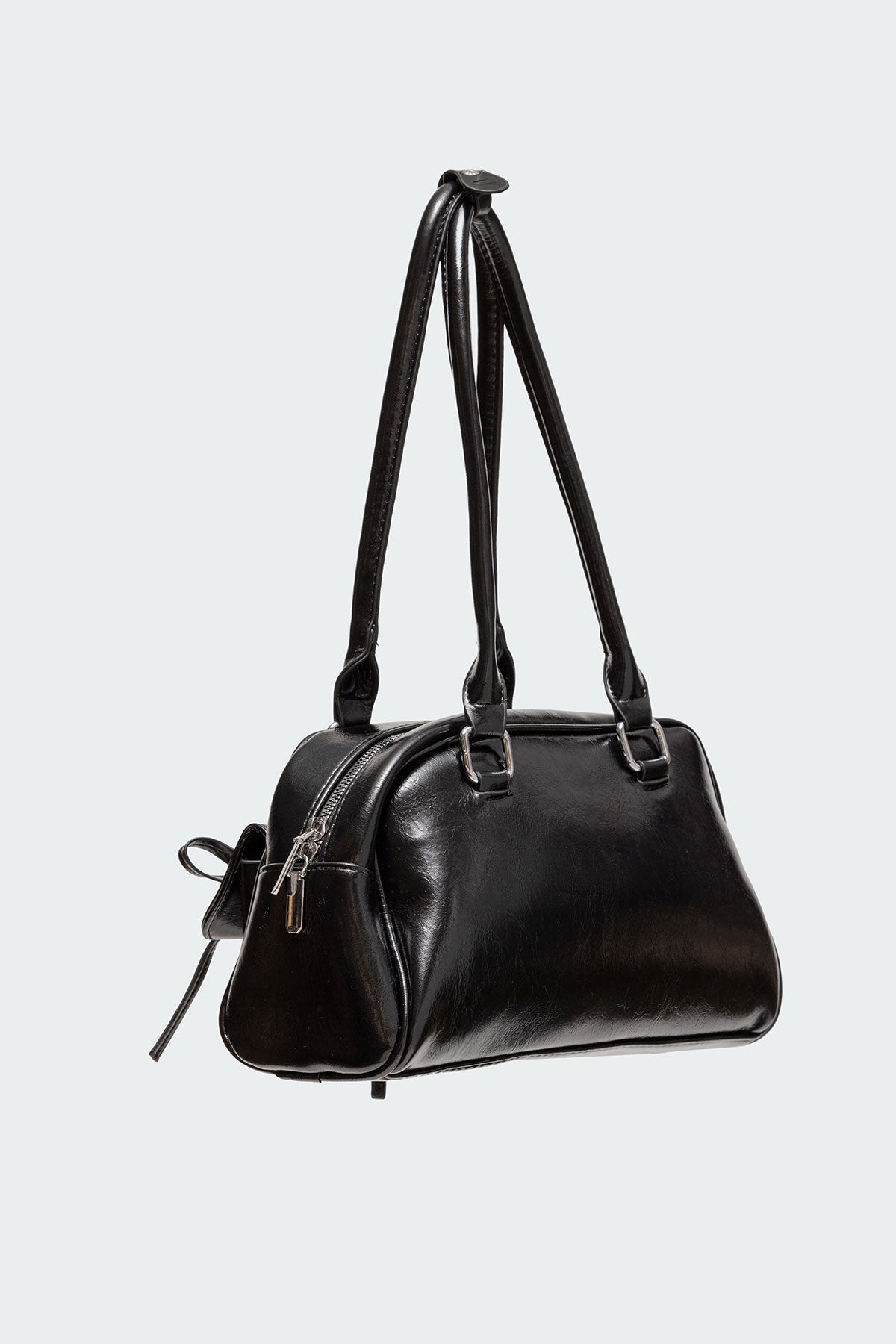 Bow Pocket Faux Leather Shoulder Bag - Image 4