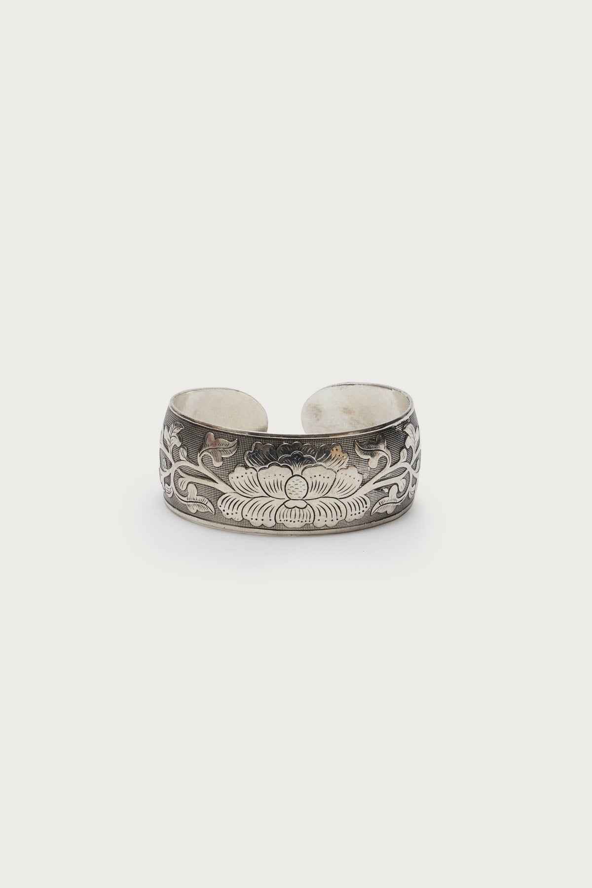 Engraved Floral Bangle Bracelet - Image 2