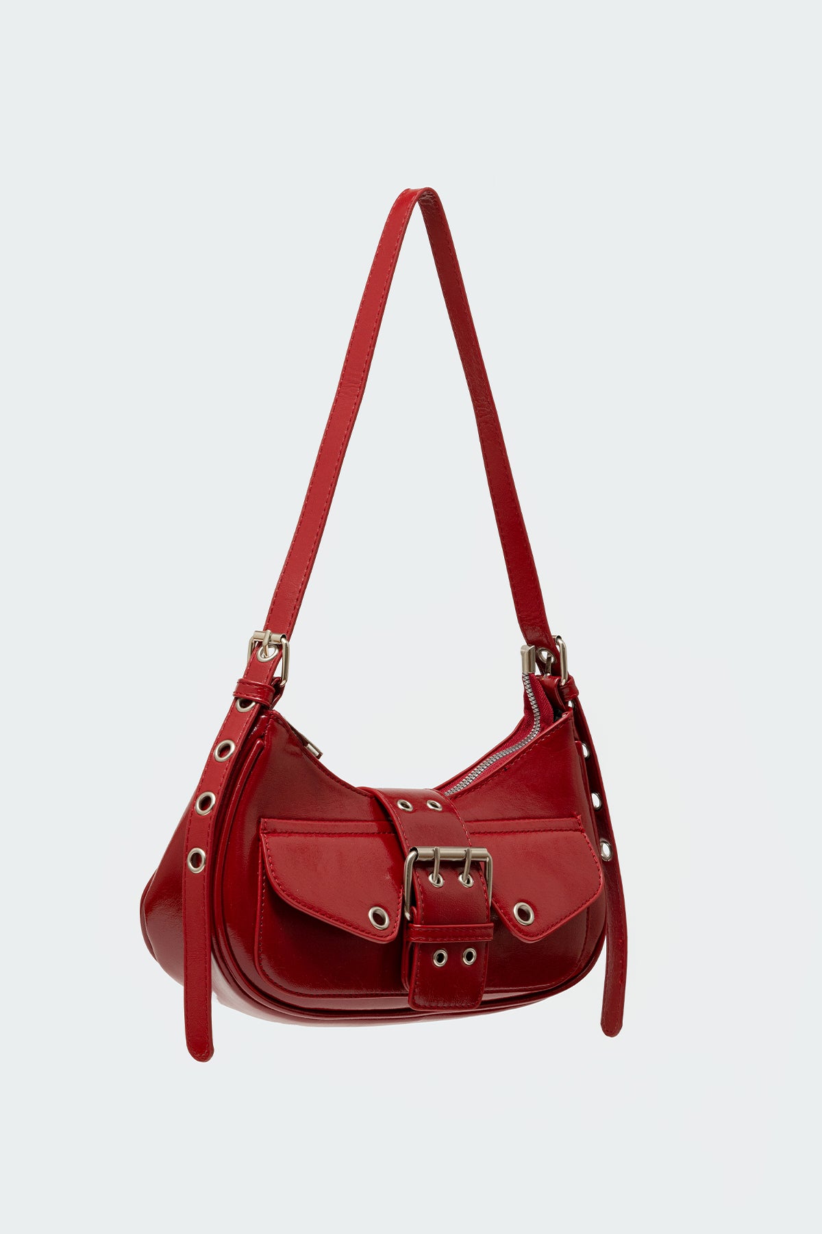 Washed Faux Leather Buckle Bag - Image 3