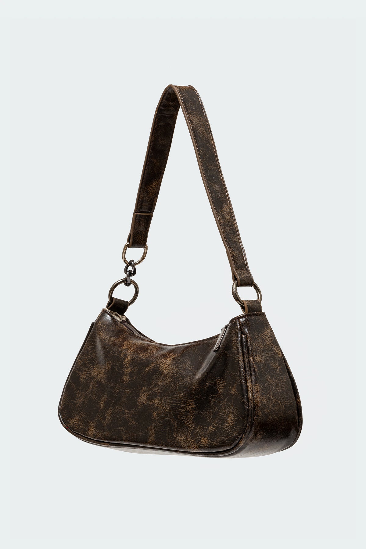 Distressed Faux Leather Buckle Bag - Image 5