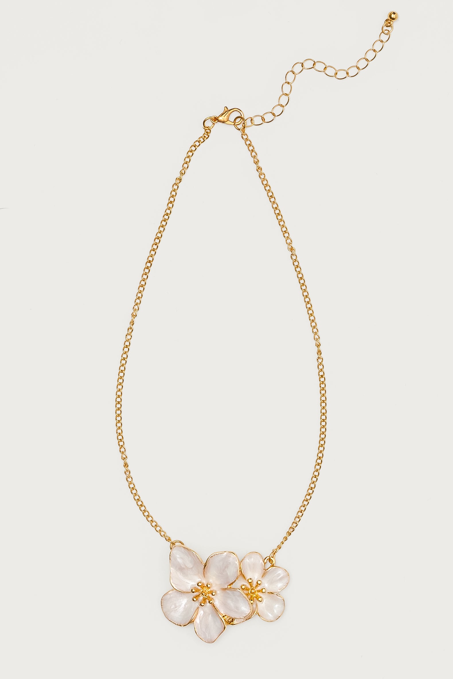 Double Flower Pendant Necklace - Image 2