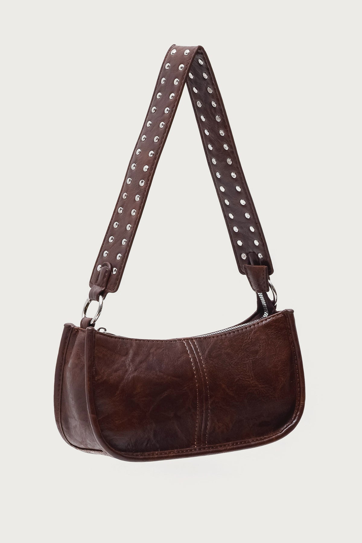 Studded Strap Faux Leather Bag - Image 4