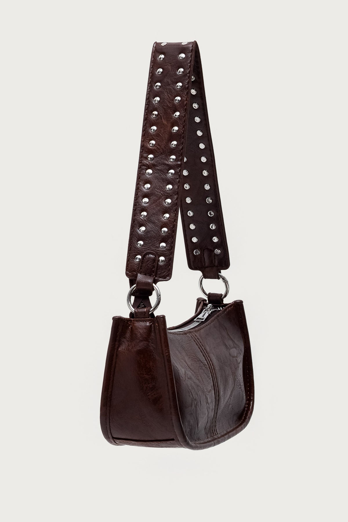 Studded Strap Faux Leather Bag - Image 3