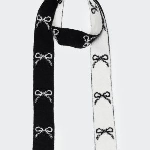 Bow Knit Skinny Scarf