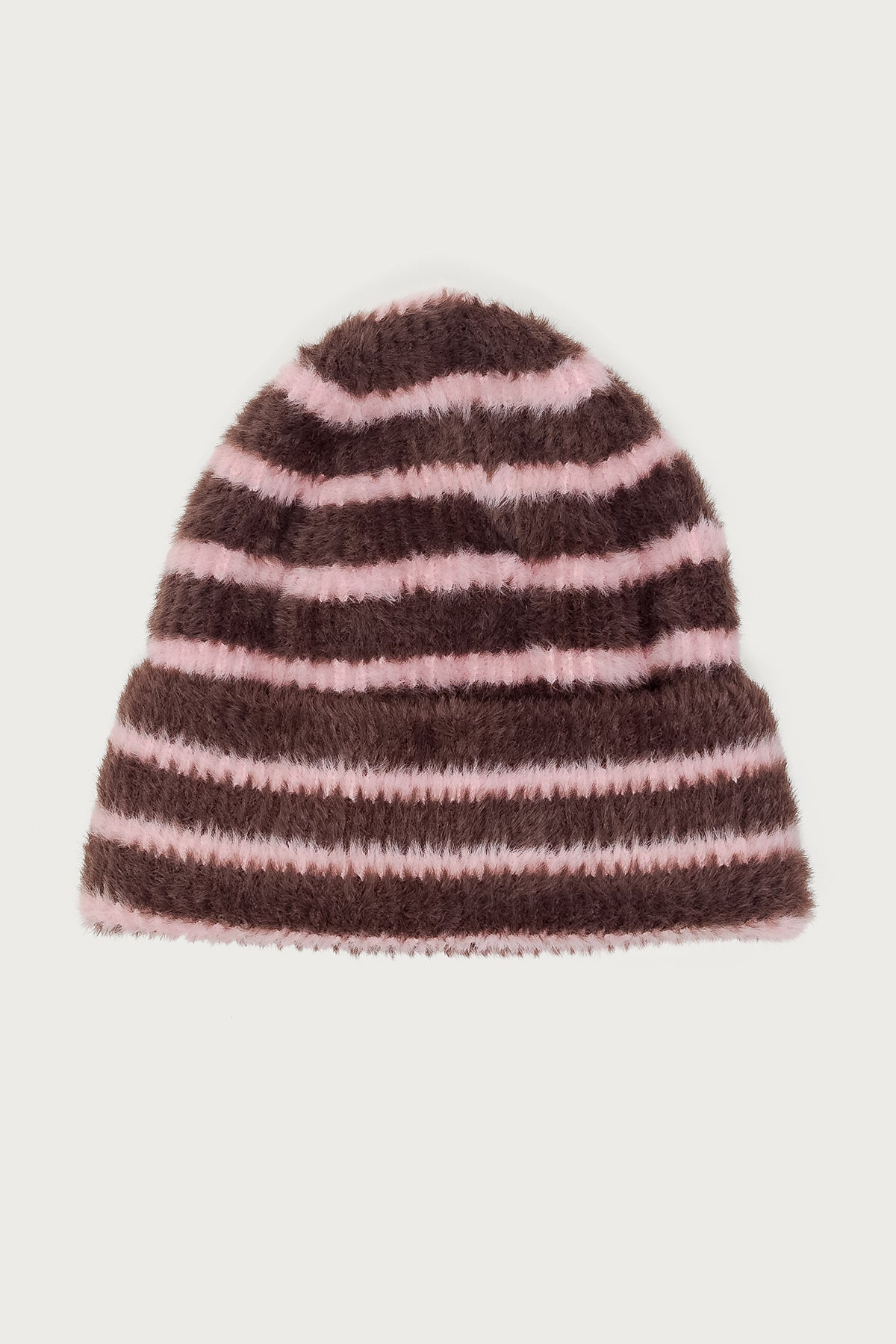 Striped Fuzzy Knit Beanie - Image 2