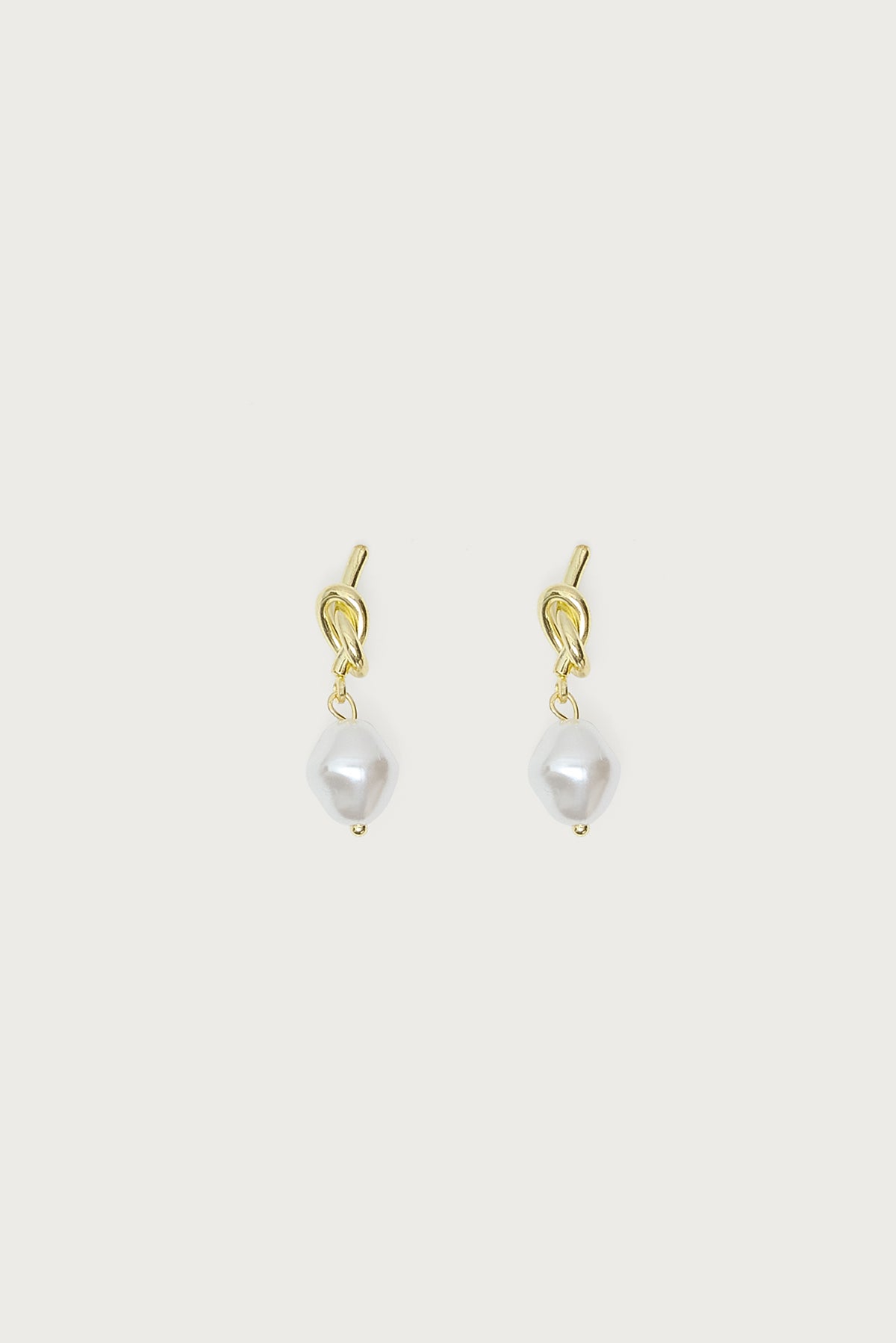 Knotted Pearl Charm Earrings - Image 2