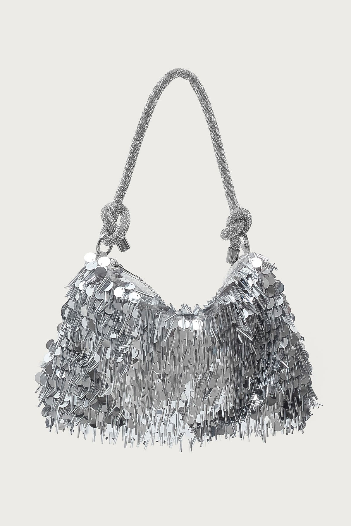 Knotted Rhinestone Stud & Sequin Bag - Image 2