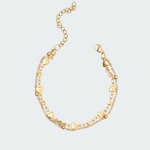 Double Chain Heart Bracelet