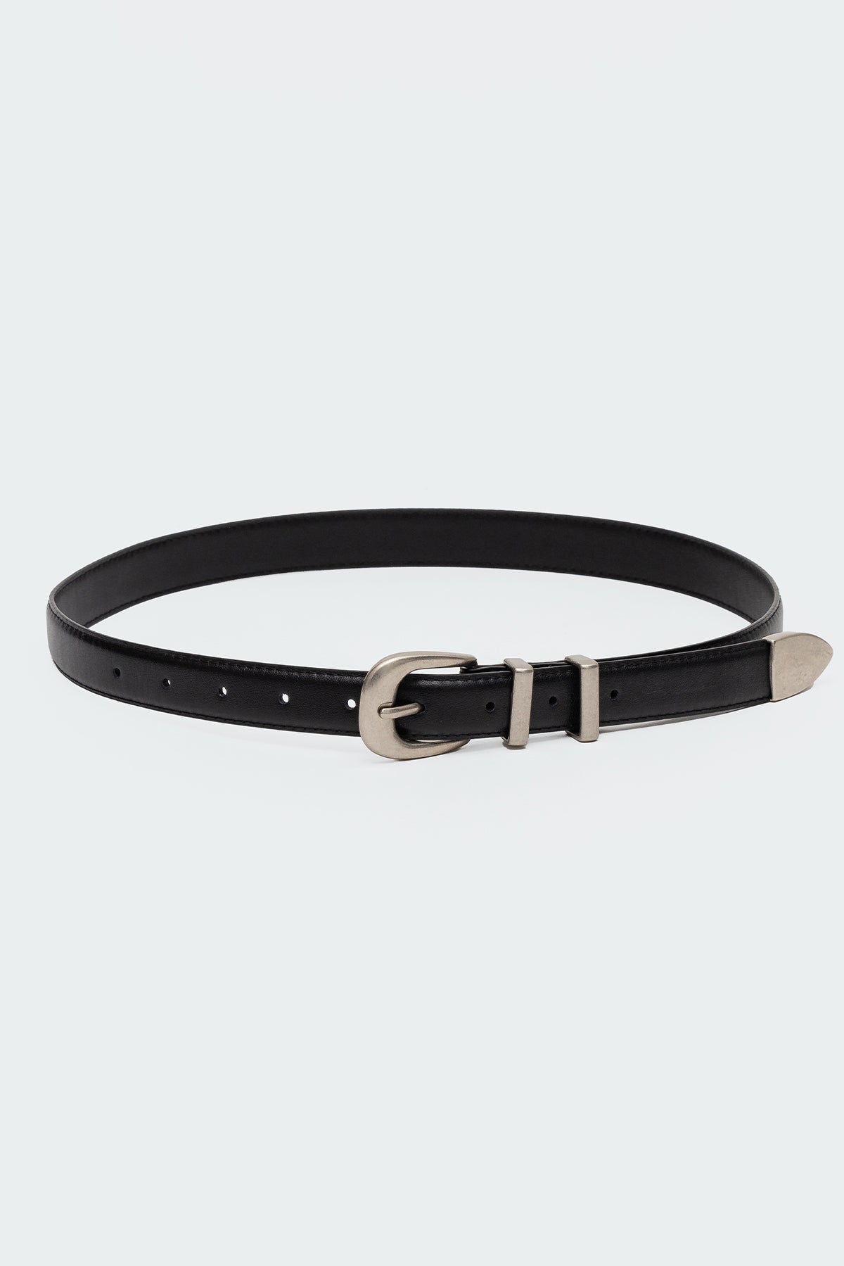 Basic Buckle Faux Leather Belt - Image 2