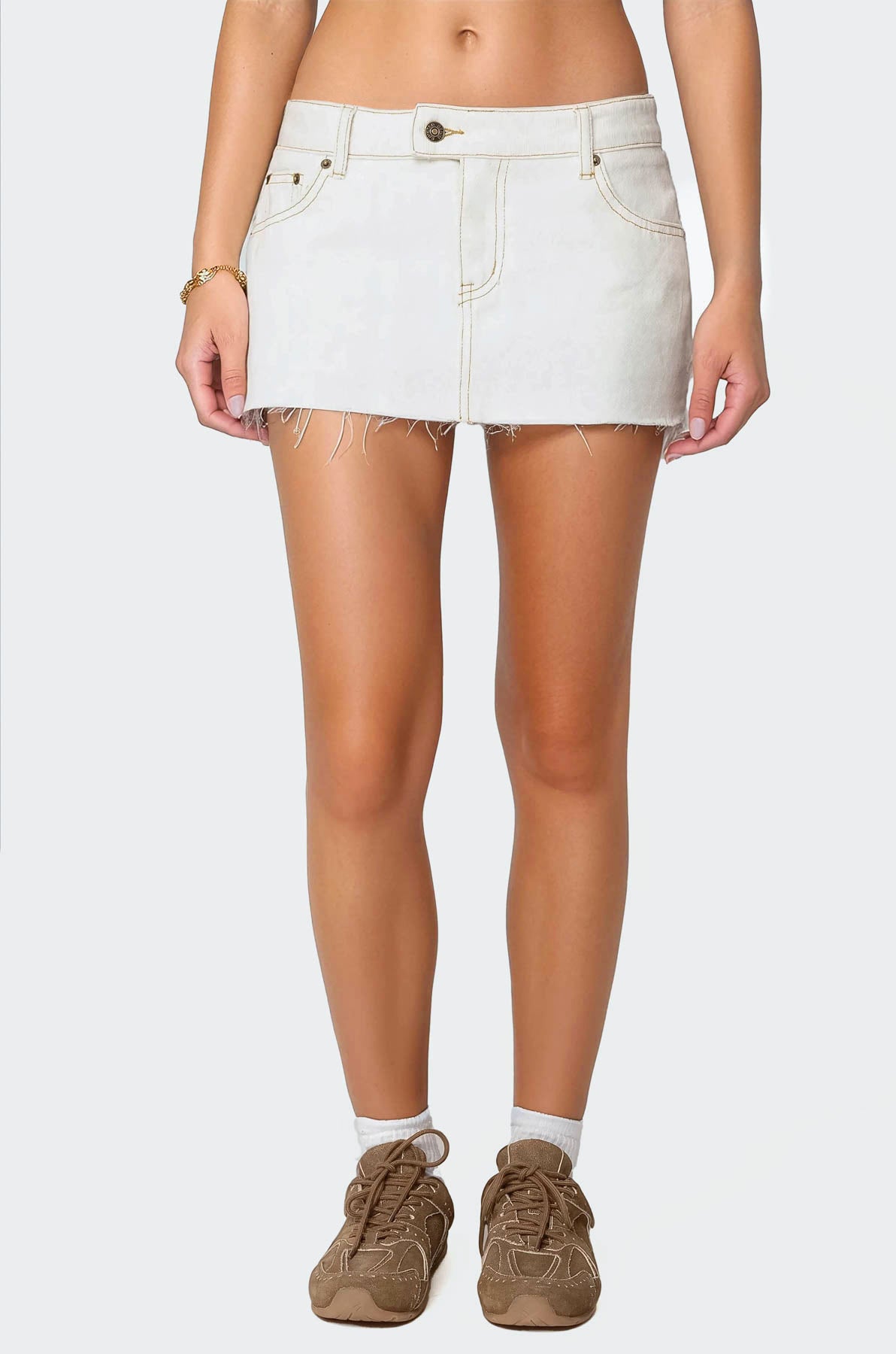 Bow Denim Mini Skort - Image 4