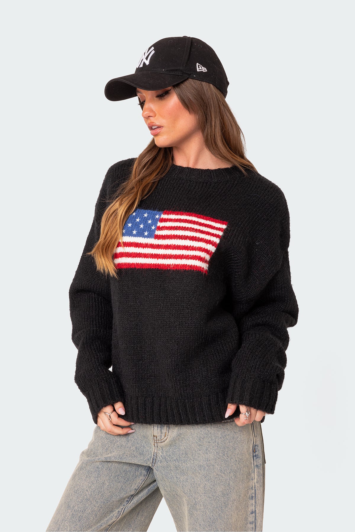 USA Oversized Chunky Knit Sweater - Image 3