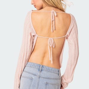 Emmy Open Back Knit Top