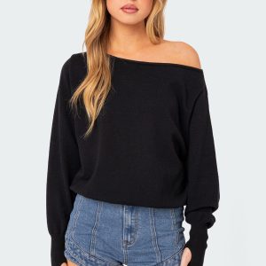 Off Shoulder Oversized Sweater