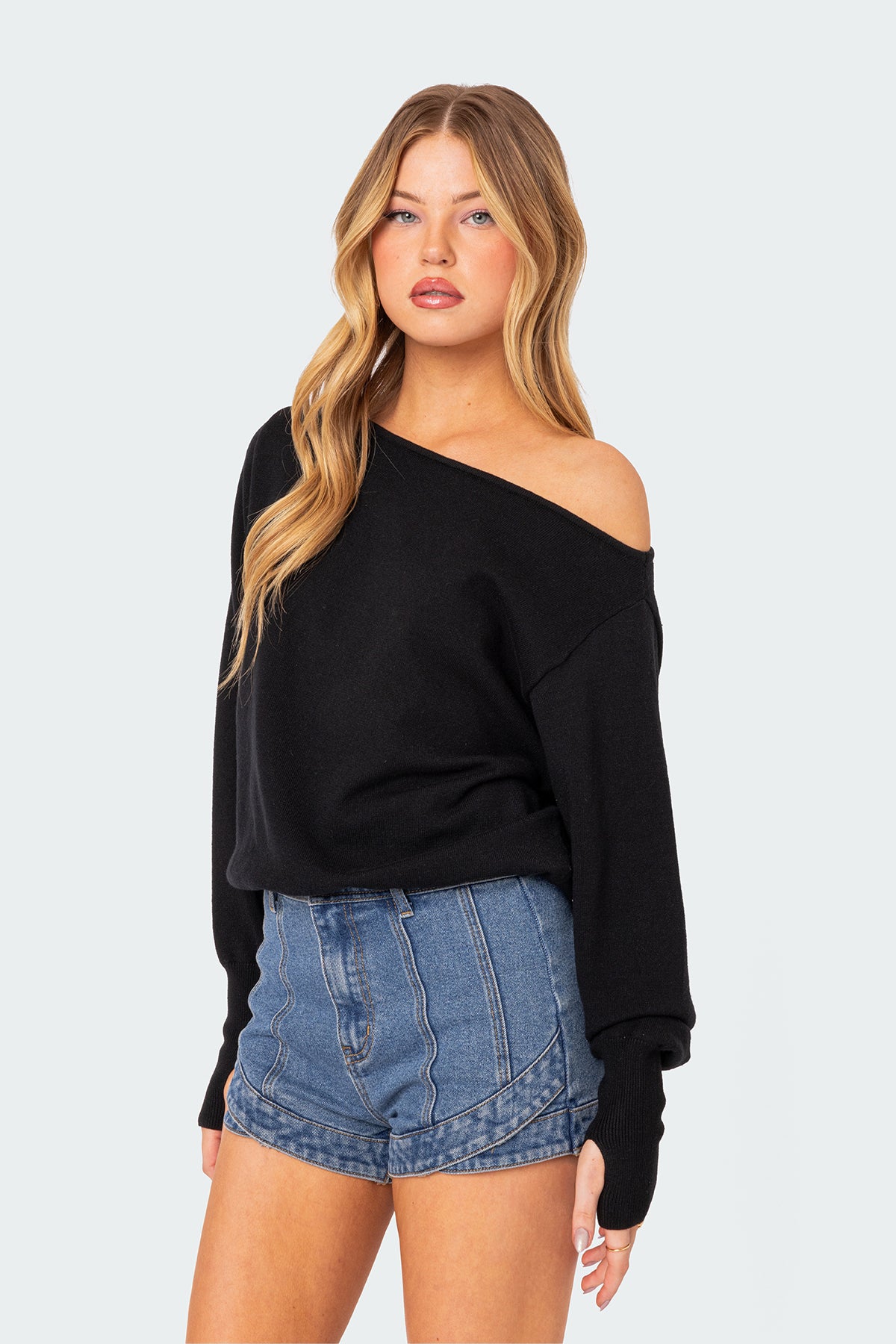 Off Shoulder Oversized Sweater - Image 3