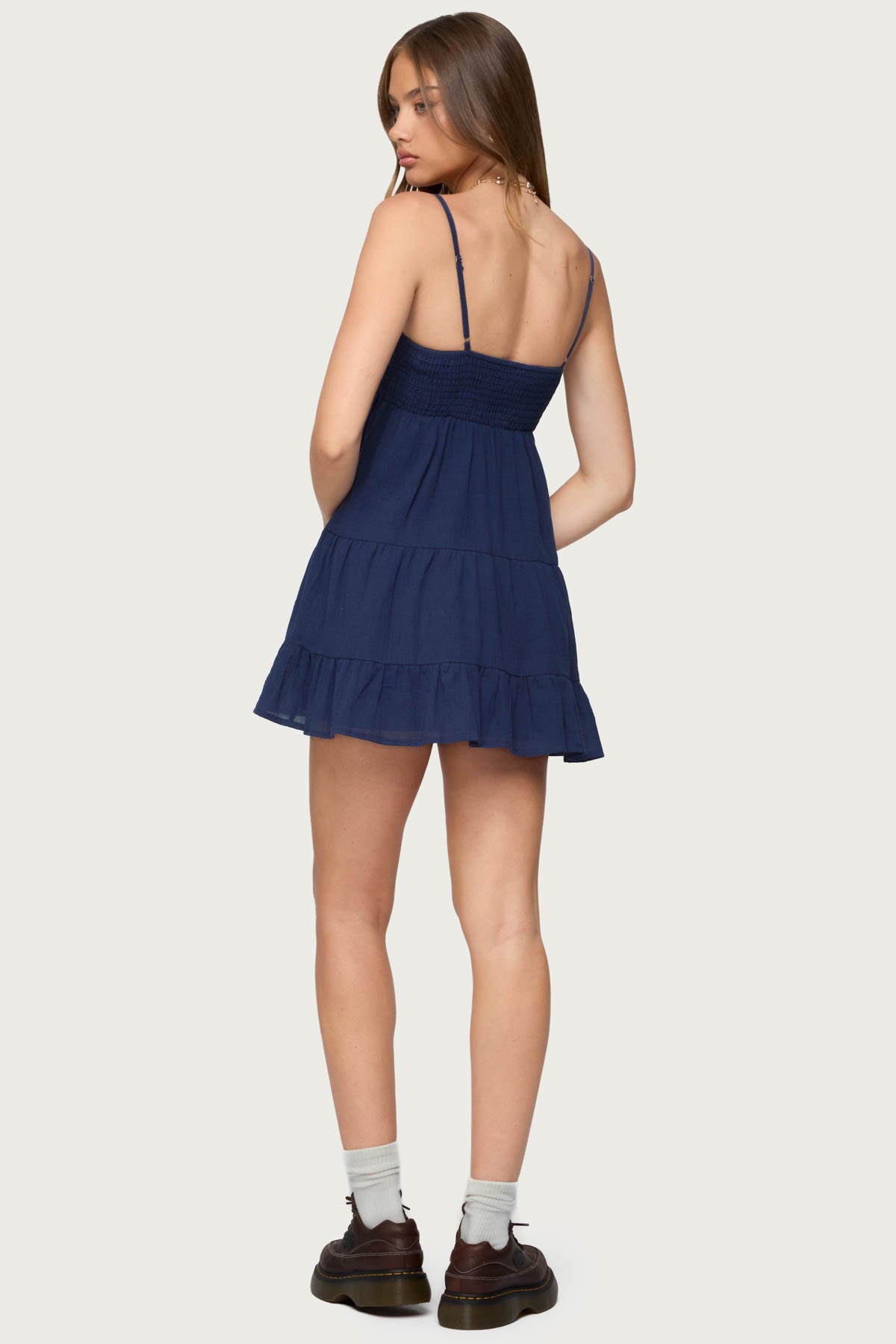 Calley Scrunchy Tiered Mini Dress - Image 5