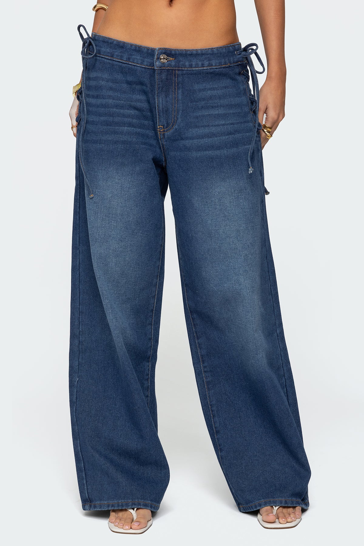 Katt Lace Up Baggy Jeans - Image 2