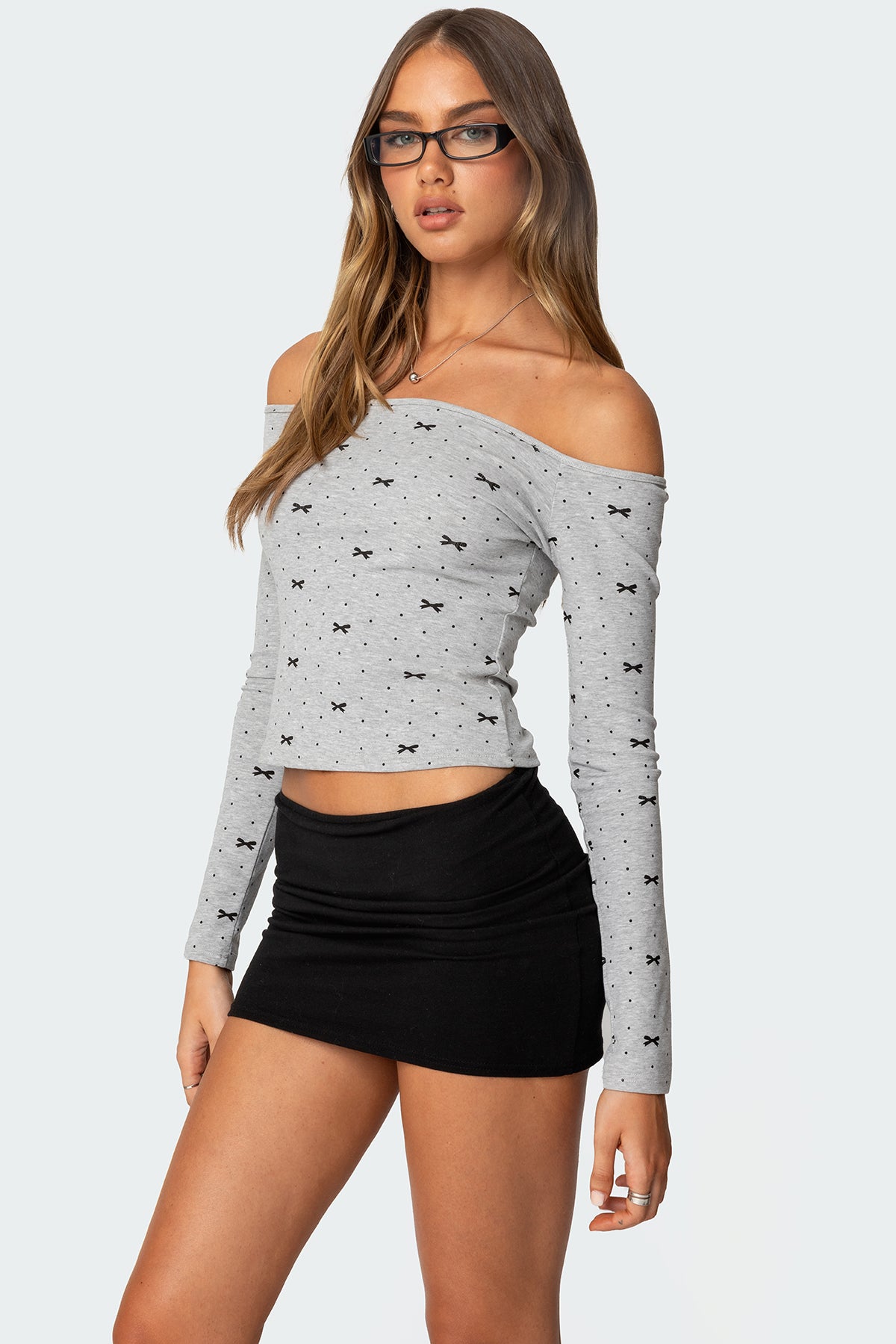Ryna Bows & Dots Off Shoulder Top - Image 3