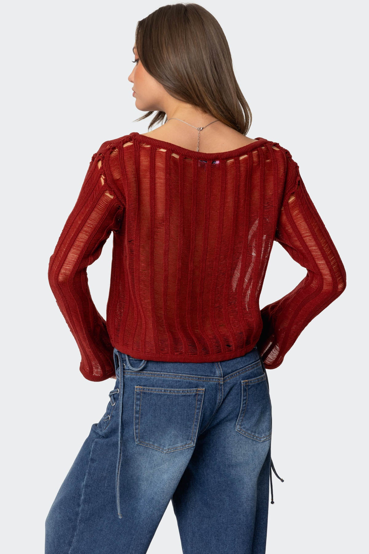 Sagir Sheer Ladder Knit Top - Image 5