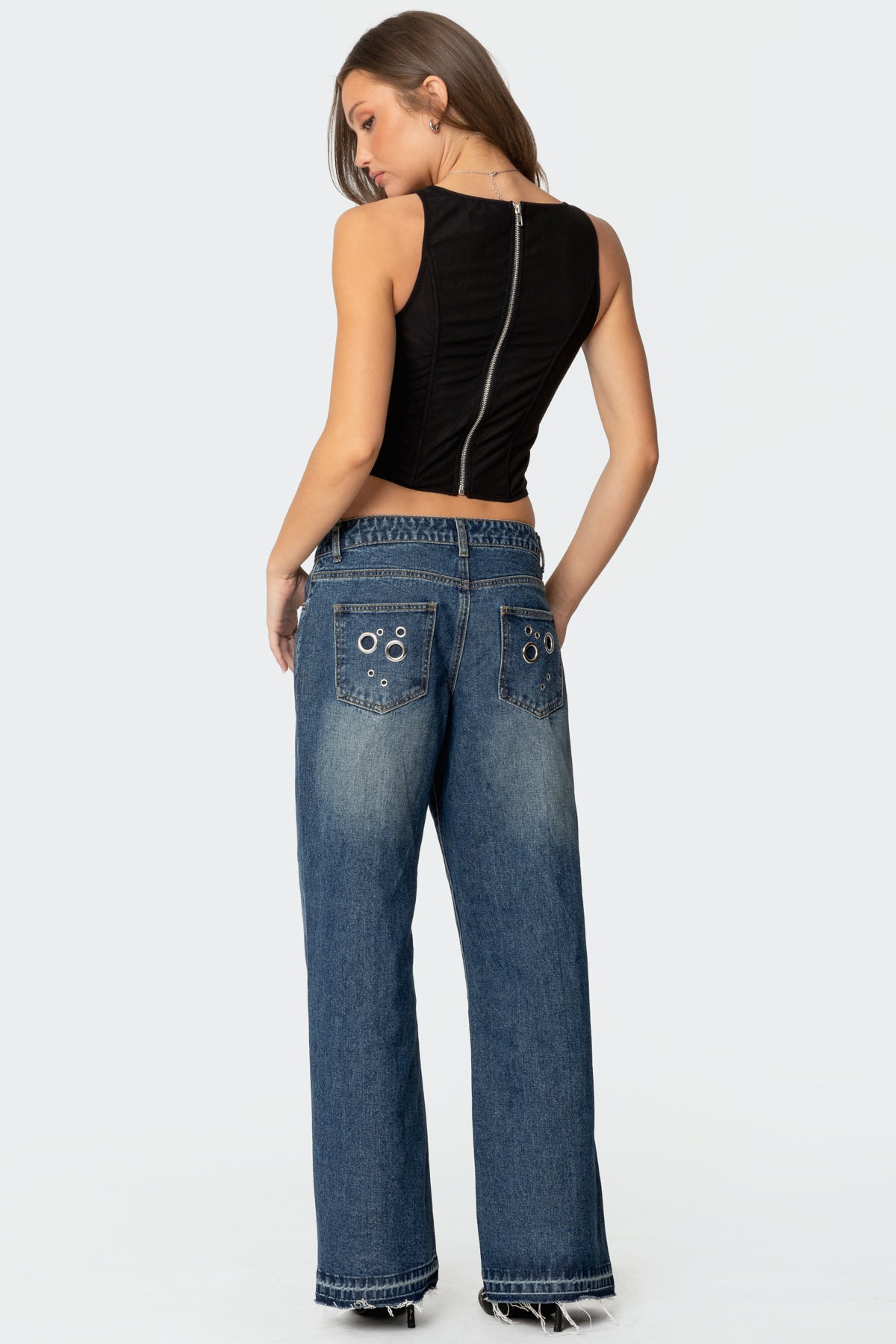 Davis Grommet Low Rise Jeans - Image 5