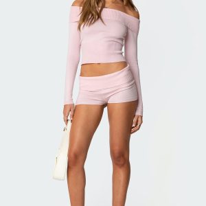 Jamie Fold Over Knit Shorts