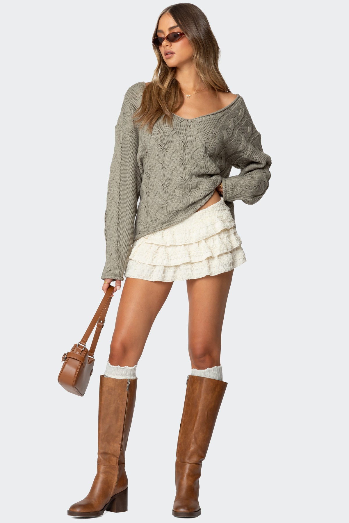 Inga Oversized Cable Knit Sweater - Image 5