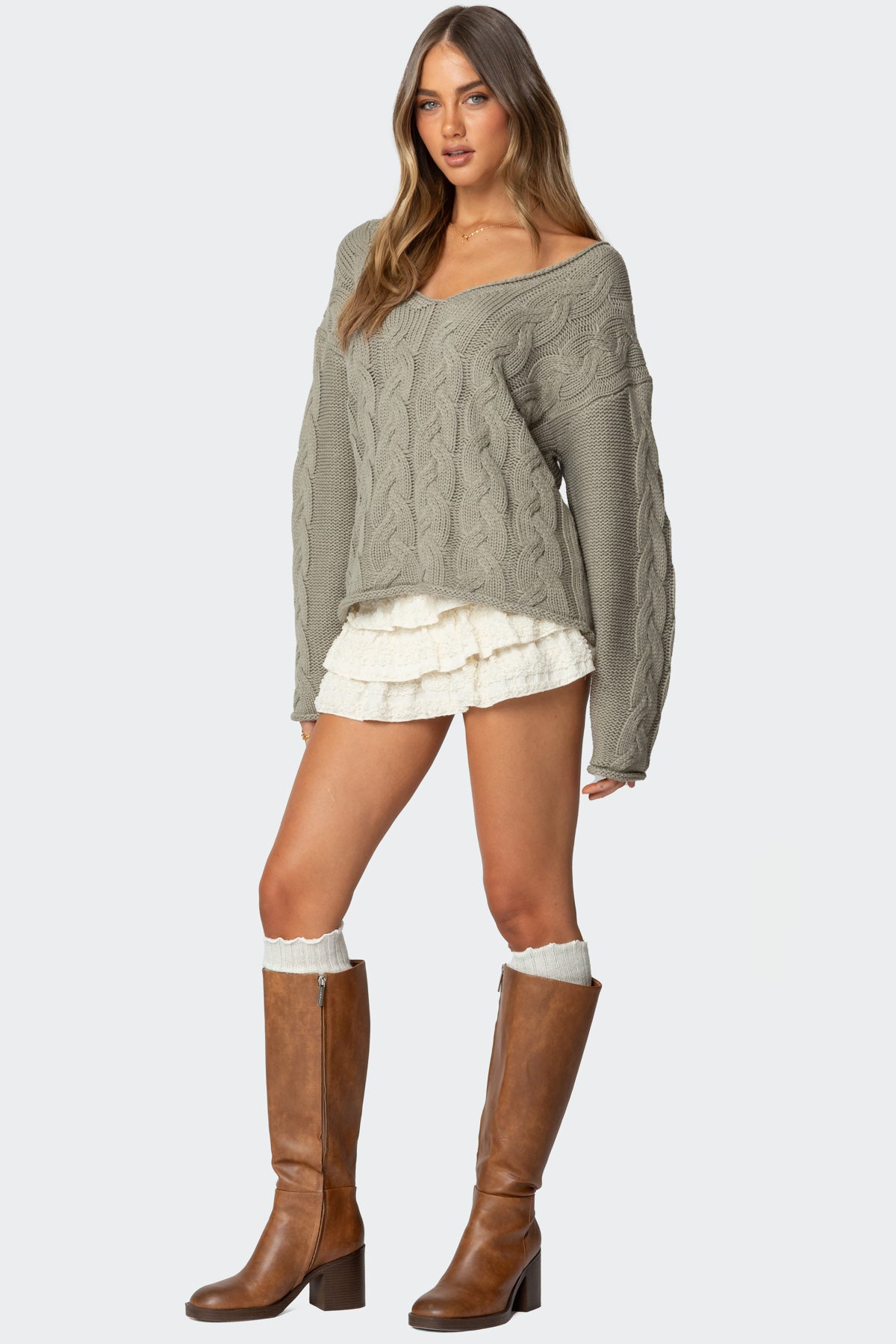 Inga Oversized Cable Knit Sweater - Image 2
