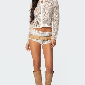 Peyson Sheer Lace Shorts