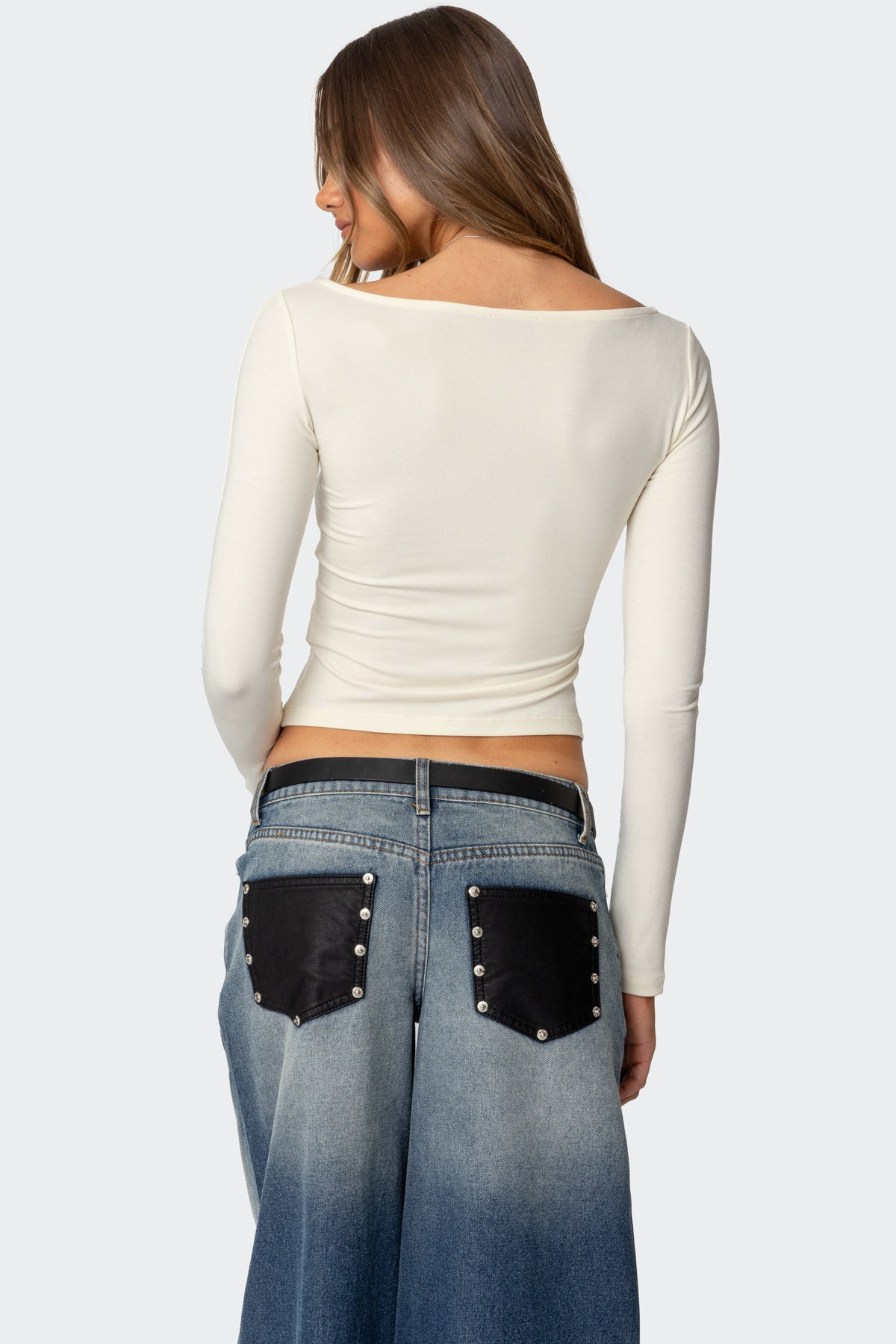 Nikola Ribbed Boat Neck Top - Image 5