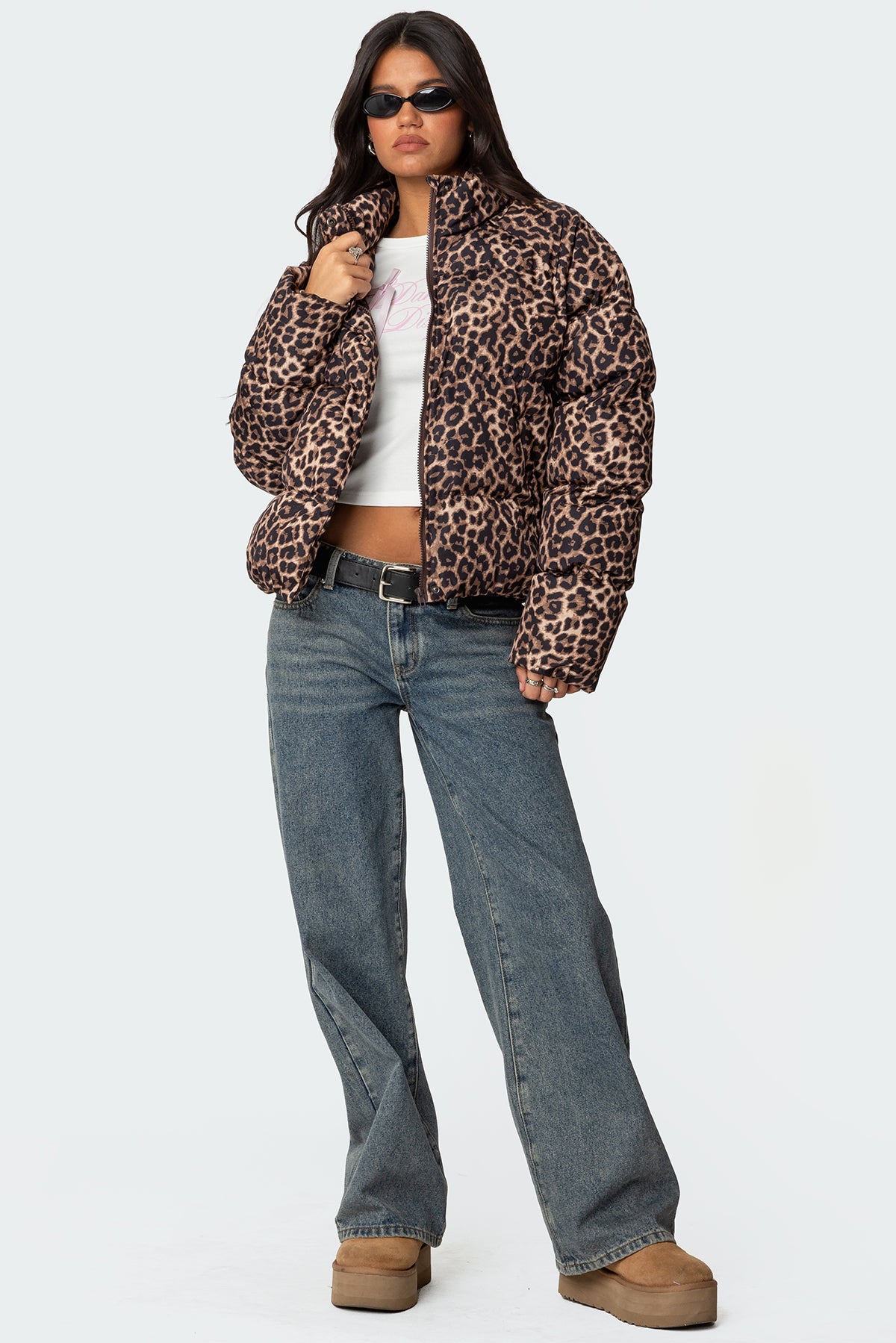 Dalya Leopard Printed Puffer Jacket - Image 2