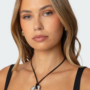 Chunky Stone Pendant Cord Necklace