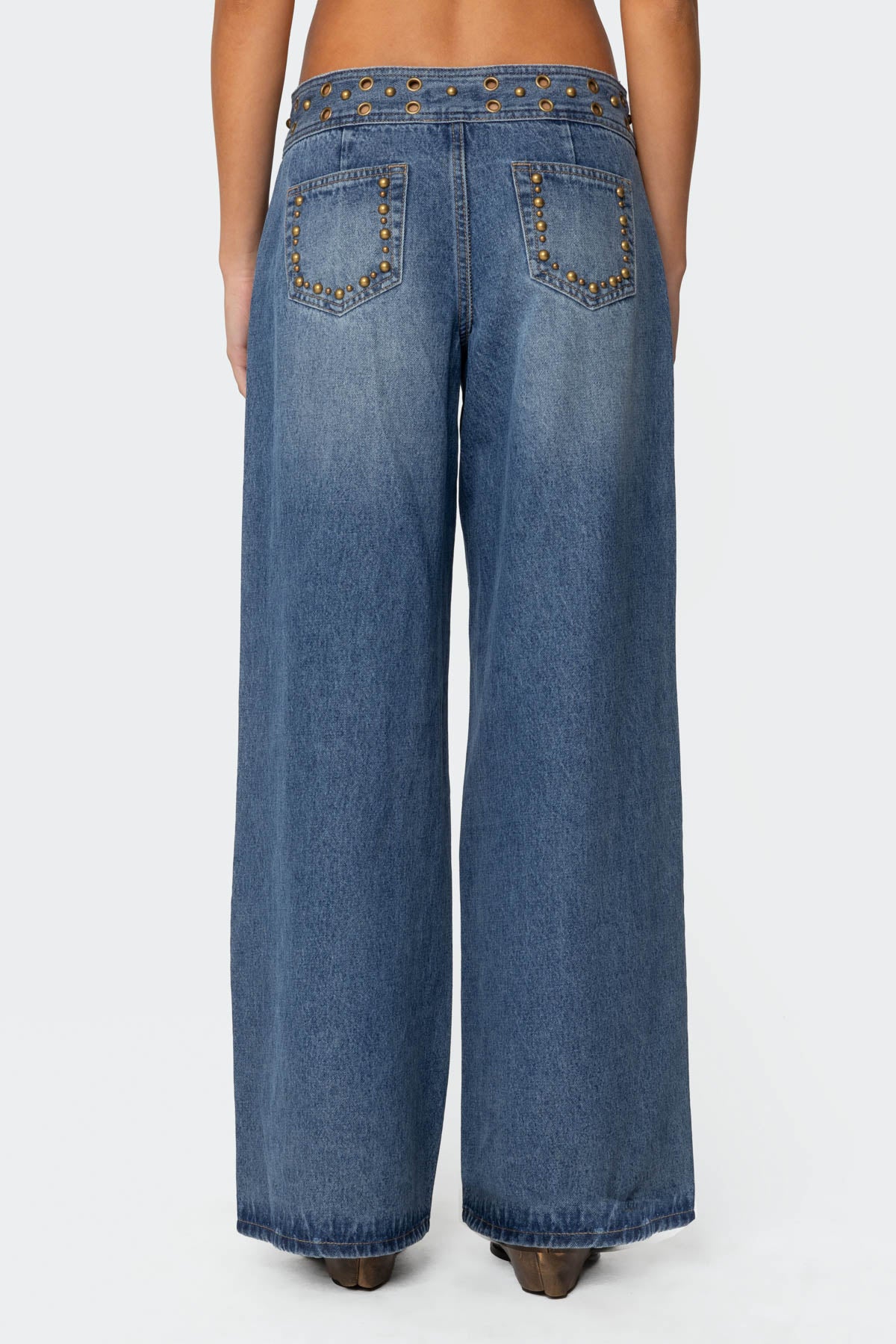 Stud & Grommet Low Rise Jeans - Image 4