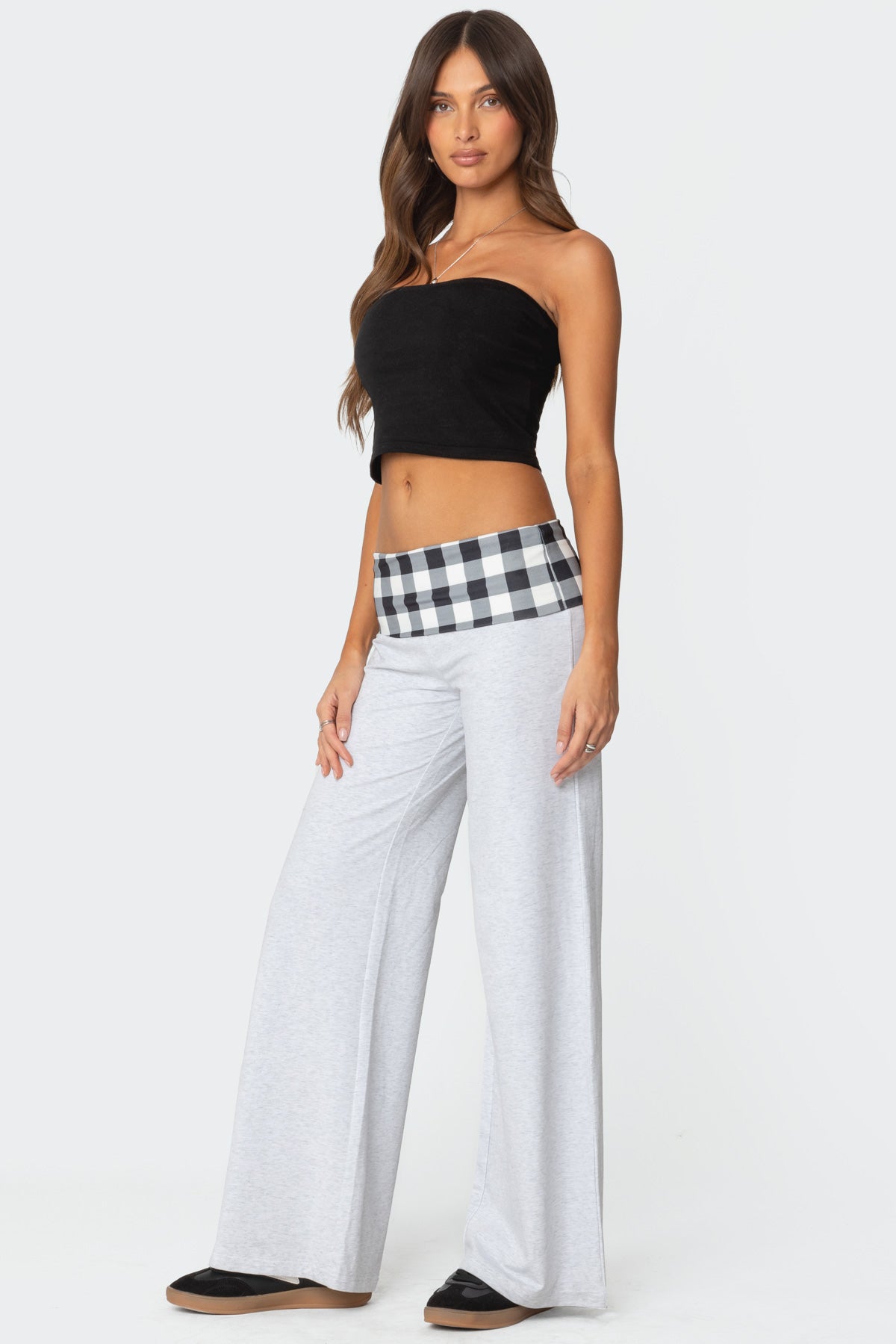 Beth Gingham Fold Over Pants - Image 3