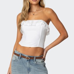 Litsa Ruffled Linen Look Corset