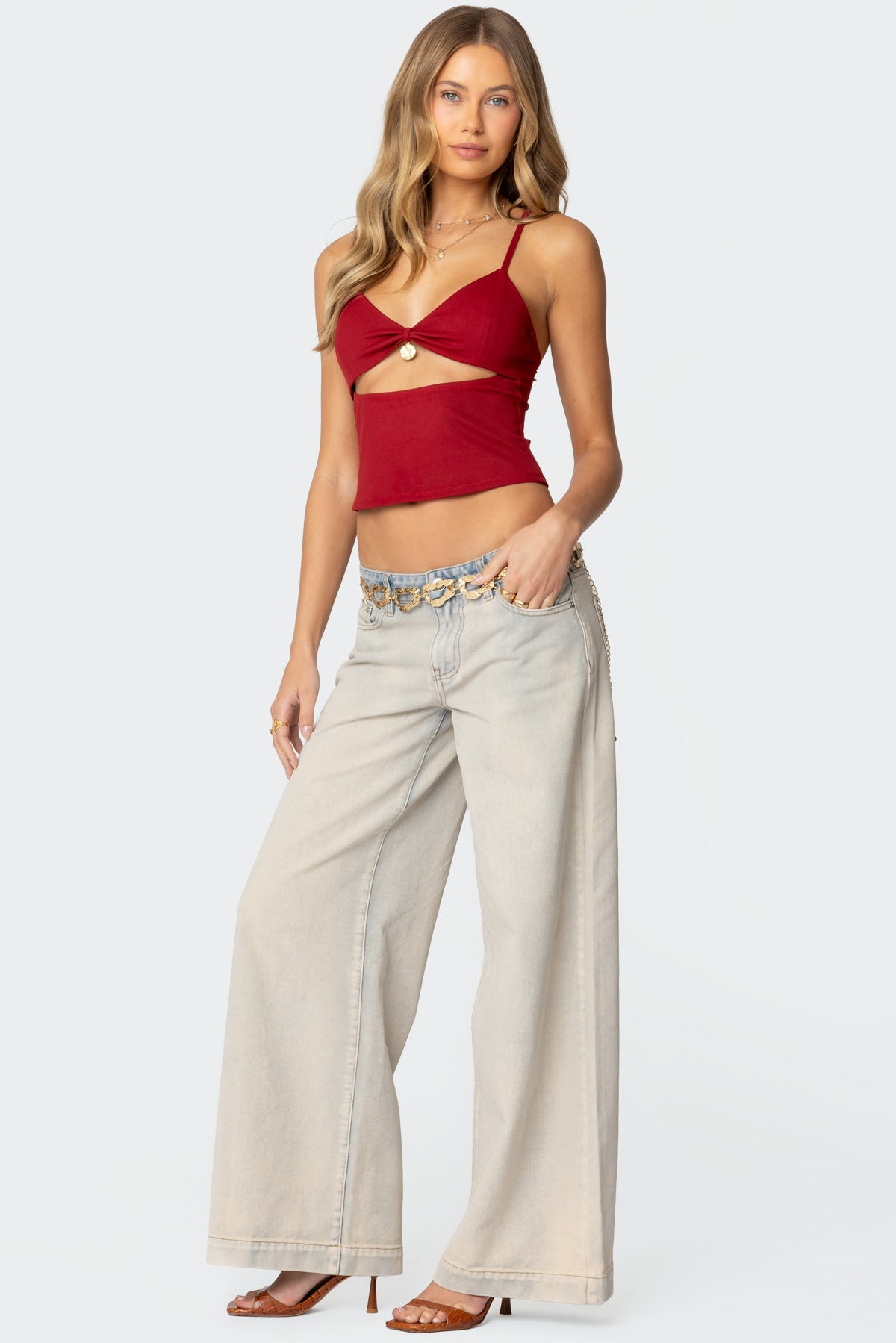 Rhiannon Washed Wide Leg Jeans - Image 4