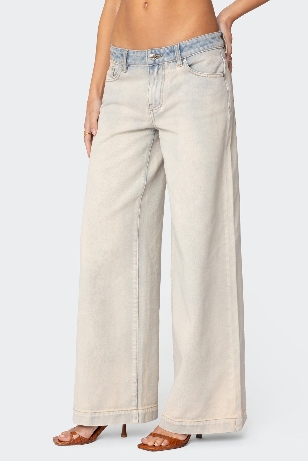 Rhiannon Washed Wide Leg Jeans - Image 3