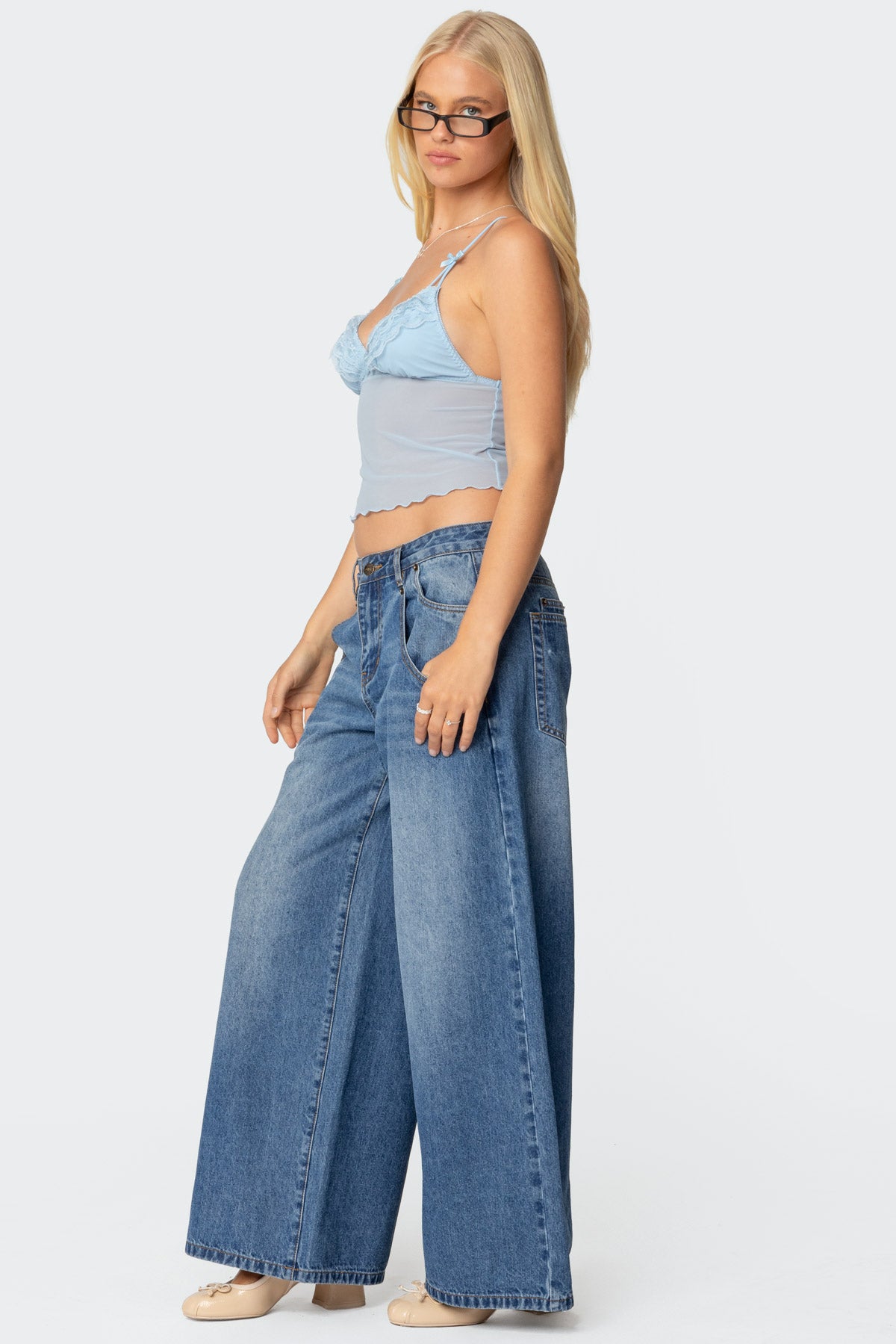 Berkley Sheer Mesh Lacey Top - Image 2