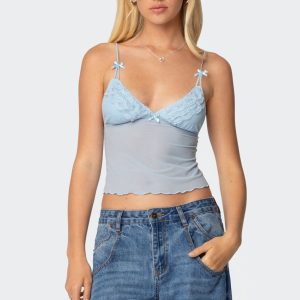 Berkley Sheer Mesh Lacey Top