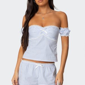 Taryn Off Shoulder Striped Top