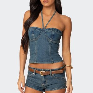 Jagger Denim Halter Top