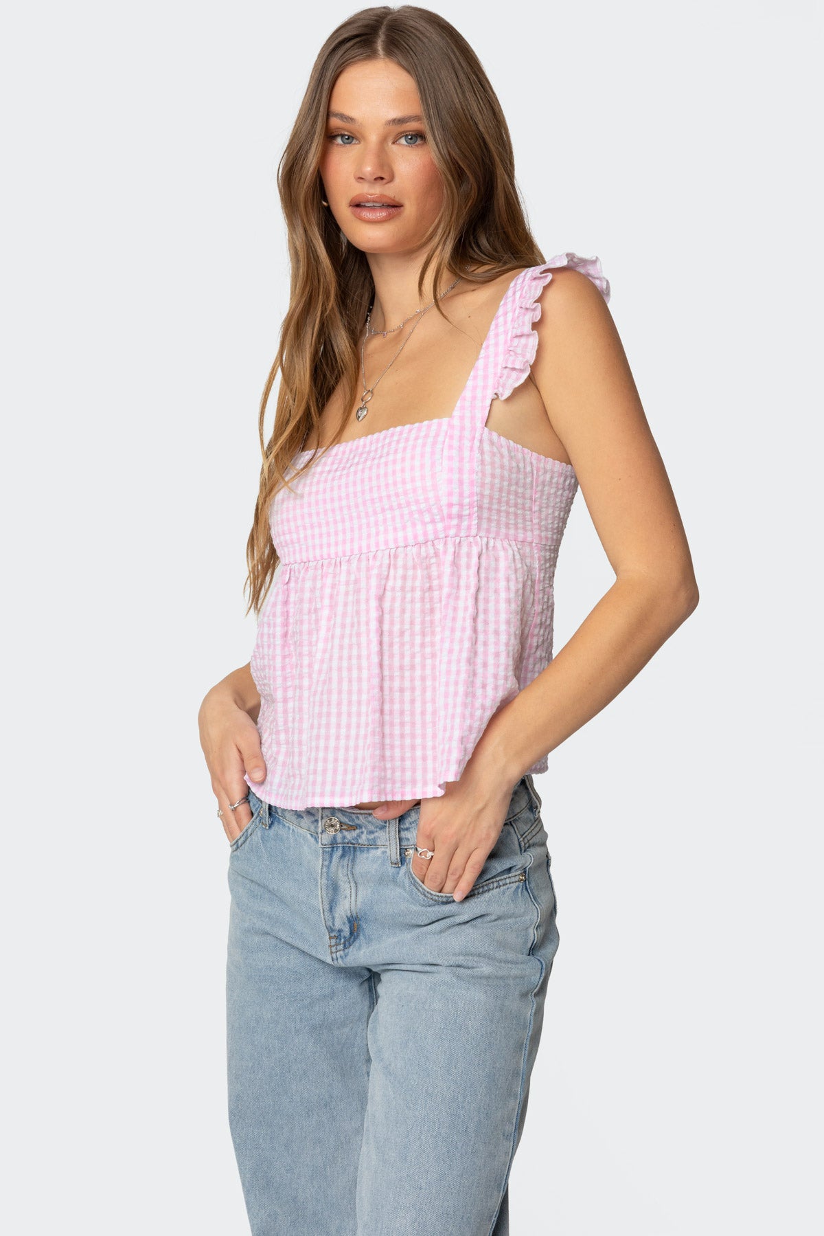 Jenson Backless Gingham Top - Image 3