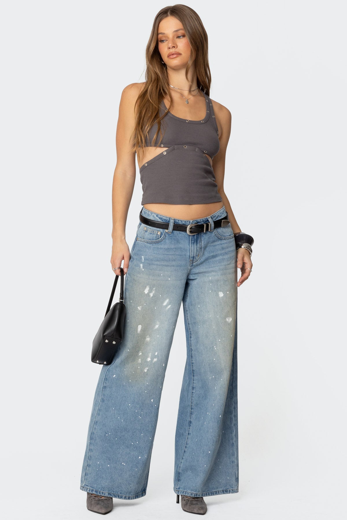 Imogen Cut Out Ribbed Tank Top - Image 3