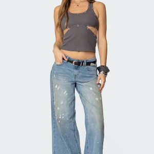 Paint Splatter Low Rise Jeans