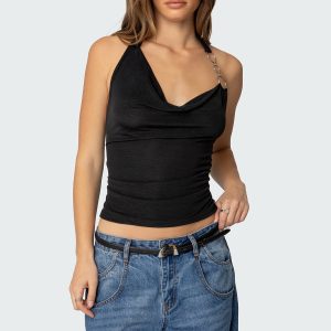 Rhia Cowl Neck Halter Top