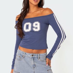90'S Off Shoulder Long Sleeve T Shirt
