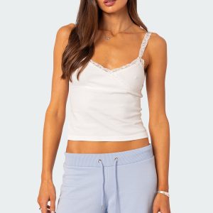 Amilia Lace Trim Tank Top