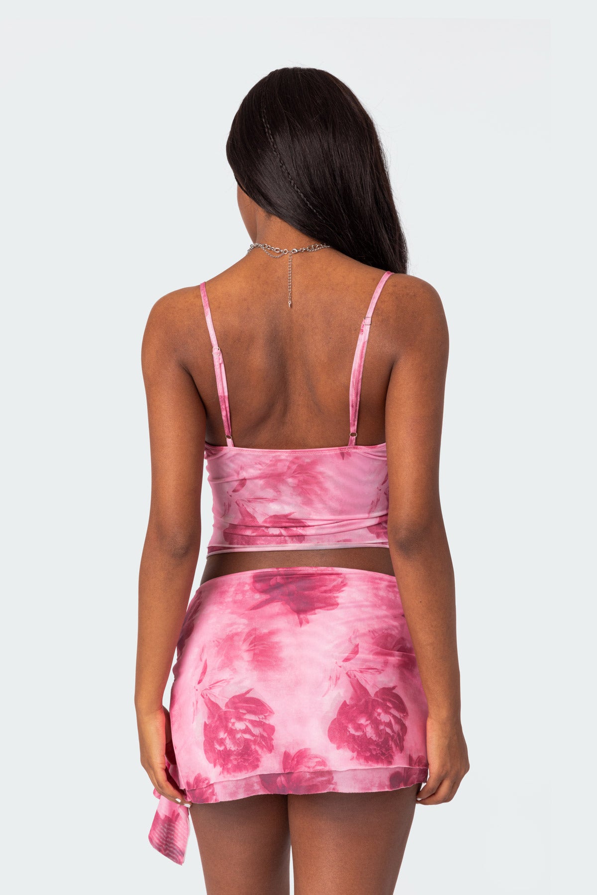 Wanda Printed Mesh Ruffled Tank Top - Image 4
