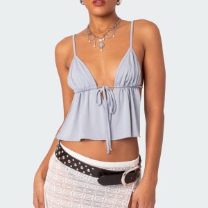 Rylee Tie Front Open Back Top