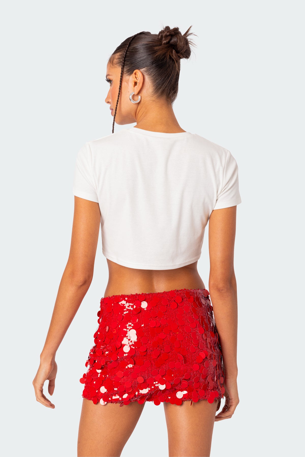 Bowie Embroidered Cropped T Shirt - Image 5