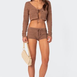 Betsy Tie Front Knitted Shorts