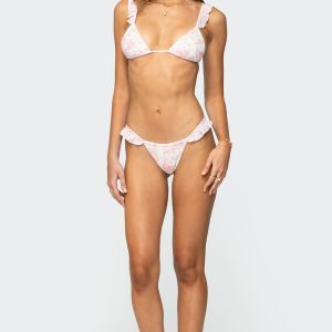 Floral Ruffle Bikini Bottom